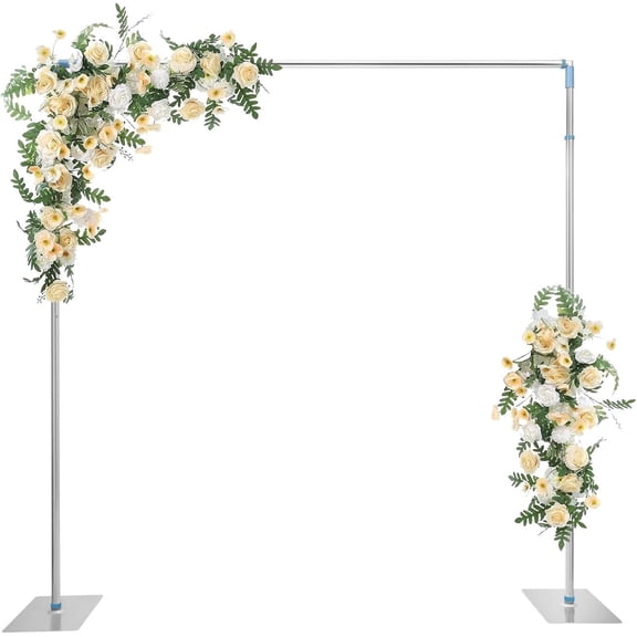 Heavy Duty Backdrop Stand, 10x10FT Pipe and Drape Stand Photo Backdrop Stand with Adjustable Telescopic Poles Frame and Metal Base Banner Stand for Parties Wedding Birthday (10ftx10ft)