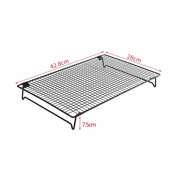Heavy Duty Baking Cooling Rack for Oven Use,Non-Stick Wire Grid for Cooling Cakes,Cookies and Breads,Multi-Purpose Roasting and Grilling Rack Tray,Black