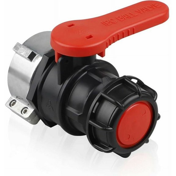 Heavy-Duty Ball Valve For Chemical Processes, Ibc Tote Tank Adapter With Coarse Thread Connector For Liquid Container Control, Versatile Usage And High Mechanical Strength, 75 Mm