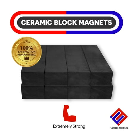 Heavy Duty Bar Magnets - Ferrite Blocks Ceramic Rectangular Square Magnets - 5 Magnets