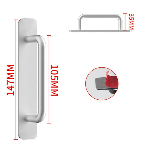 Heavy Duty Barn Door Pull Push Plate Sliding Gate Handle Aluminum Alloy Construction for Home Hotel School Garage Drawer Shoe Cabinet Modern Vintage Decor Silver