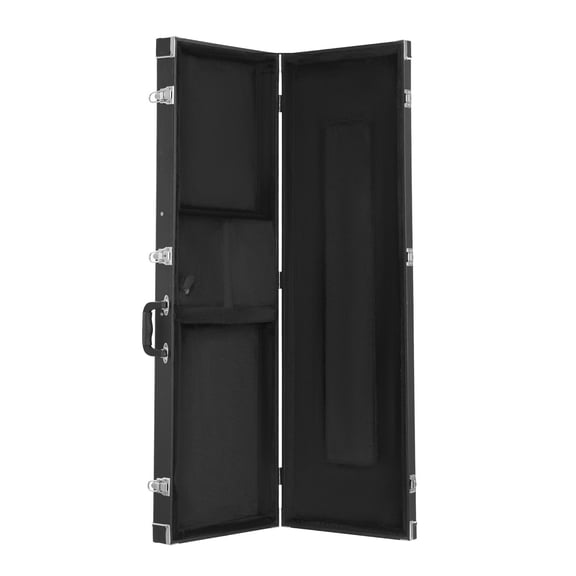 Heavy-Duty Bass Guitar Hard Case with Lock, 48.03 Inch Rectangular Water-Resistant Shell, Padded Interior for 39-46.5 Inch Bass Guitars, Black