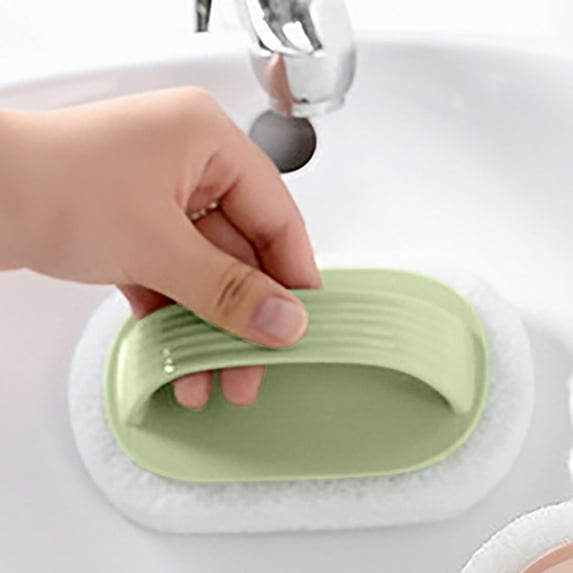 Heavy Duty Bath Tub Scrubber With Handle Extra Strength Cleaning Brush With Eraser Strip For Stubborn Stains Jewelry Solution Dip Dish Washing Sponge Replacement Jewelry Bulk Soft Brass Brush for