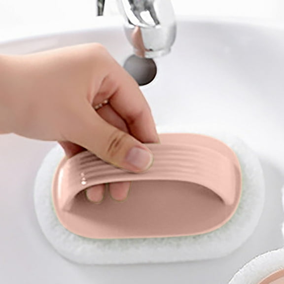 Heavy Duty Bath Tub Scrubber With Handle Extra Strength Cleaning Brush With Eraser Strip For Stubborn Stains Jewelry Solution Dip Dish Washing Sponge Replacement Jewelry Bulk Soft Brass Brush for