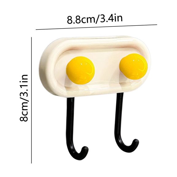 Heavy-Duty Bathroom & Kitchen Double Hook – No Drilling Wall-Mount Adhesive Hanger for Towels, Keys, Masks & Accessories, Durable Plastic, Stylish & Space-Saving