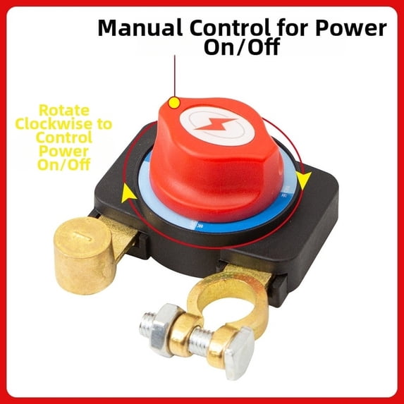 Heavy Duty Battery Disconnect Switch 12V 24V Pure Copper Master Cut-Off ...