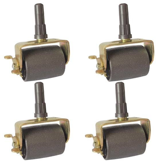 Heavy Duty Bed Frame Casters with Socket Inserts, 4 Locking Wheels, Sturdy Rollers for Bed Frames, Easy to Install, Set of 4 (Black)