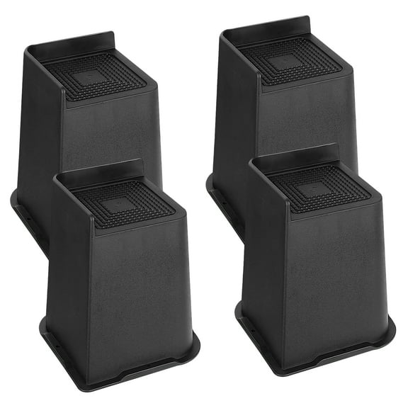 Heavy Duty Bed Lifts, Adjustable Bed Furniture Risers, 4 Pack 4 inch Stackable Bed Risers Suitable for Sofa, Table, Chair and College Dorms, Black
