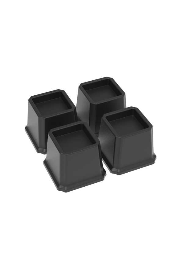 Heavy Duty Bed Risers 3 Inch, Furniture Elevators and Lift Risers for Sofa, Couch, Table, Desk, Chair, Supports up to 1500 LBS, Set of 4, Black, For Storage, Cleaning, Ergonomics