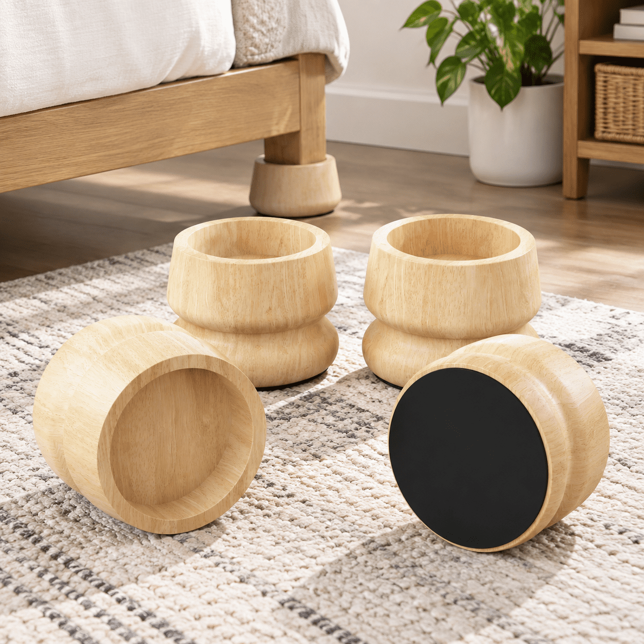 Bed Height Riser Heavy Duty Bed Risers Woodniture For Couch And Desk 2200lb Capacity ...