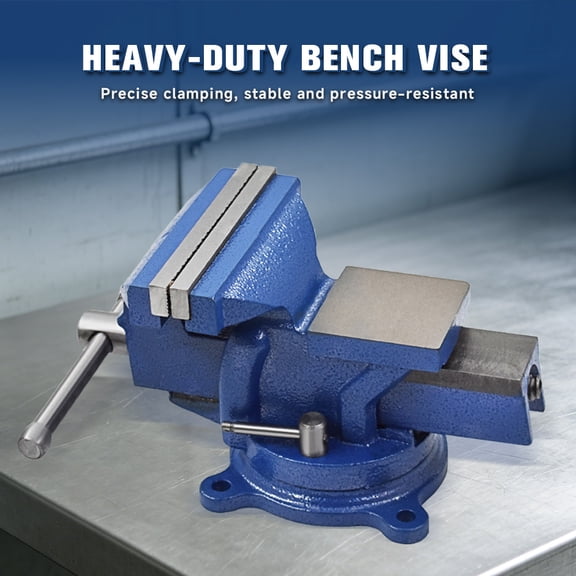 Heavy Duty Bench Vise 4" with Anvil Swivel Locking Base