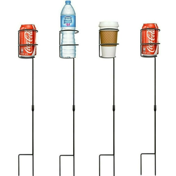 Heavy Duty Beverage Drink Holder Stakes - Holds a Variety of Beverages Outdoor for Bedroom, Living Room, Office