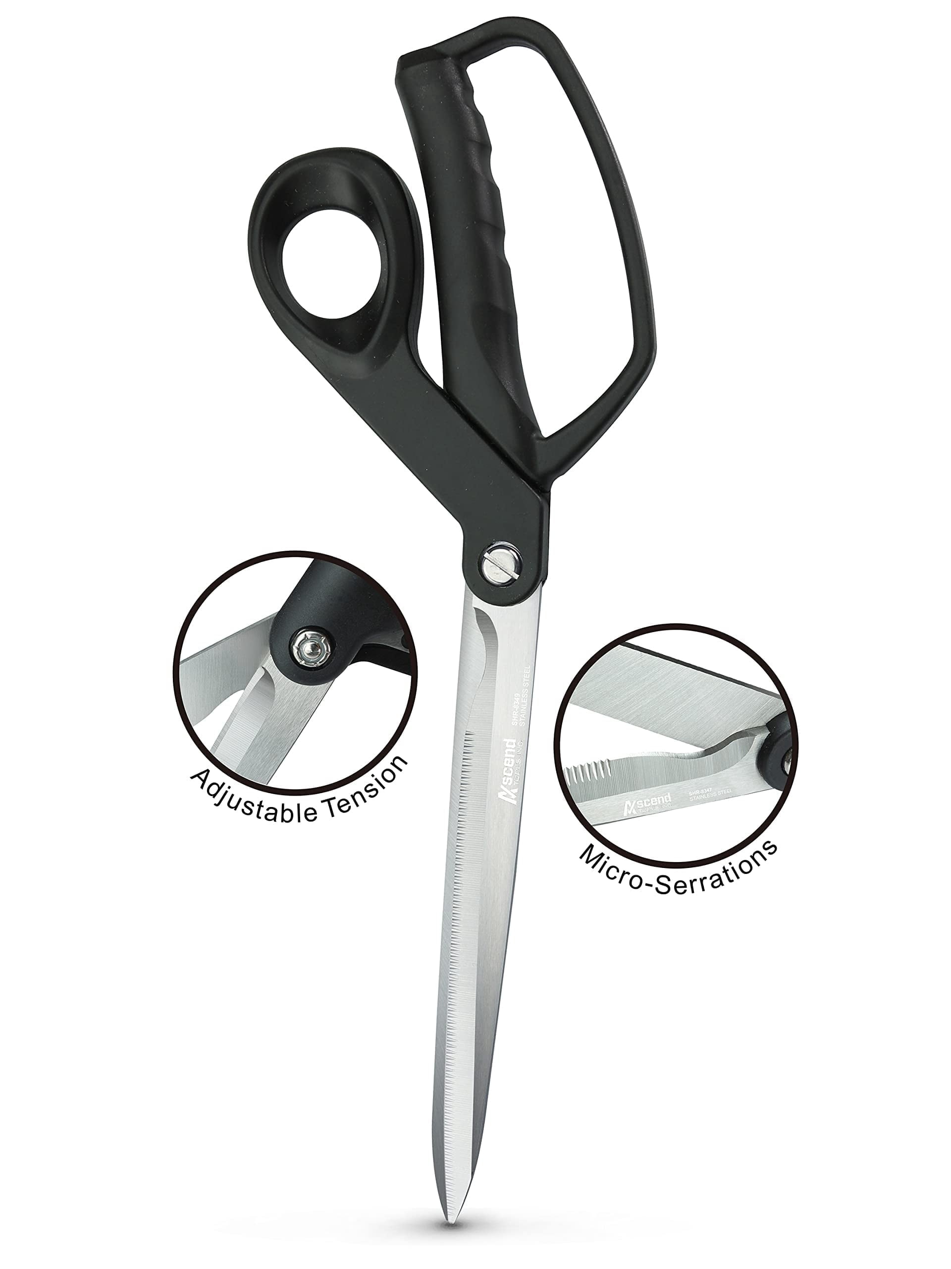 Ascend Tools Heavy Duty Big Bow Bent All-Purpose Industrial Utility Scissors | 11-3/8 inch (Large)