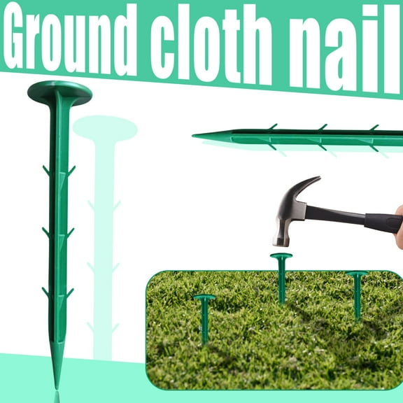 Heavy Duty Biodegradable Garden Stakes Landscape Staples Weed Fabric Ground Cover Anchors 4.3 in Ribbed Eco Plastic Pegs for Lawn Turf Outdoor Irrigation Secure Hold