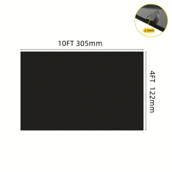 Heavy Duty Black 4 X 10Ft Premium Garage Floor Mat - Commercial Grade Water/Stain Resistant Embossed Diamond Plate Floor Runner - For Garage Floor, Golf Cart Parking, 4*10FT