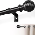 thumbnail image 1 of Heavy Duty Black Curtain Rod for Sliding Glass Doors, Adjustable 72 to 154 Inches, 1 Inch Diameter, Extra Long Renter-Friendly Design, 1 of 5