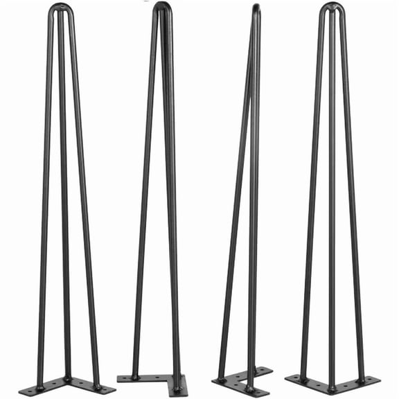Heavy Duty Black Hairpin Table Legs Set of 4-26-inch Carbon Steel Legs with 880lbs Capacity for DIY Furniture,Dining Tables,and Benches