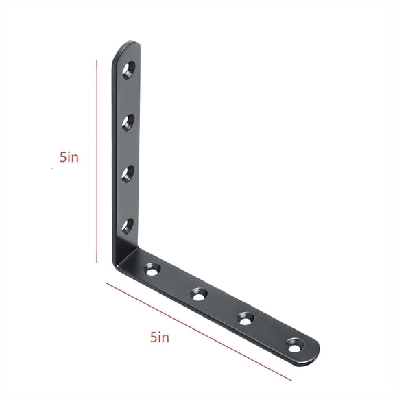 Heavy Duty Black L Brackets 5x5 Inch 8 Pack