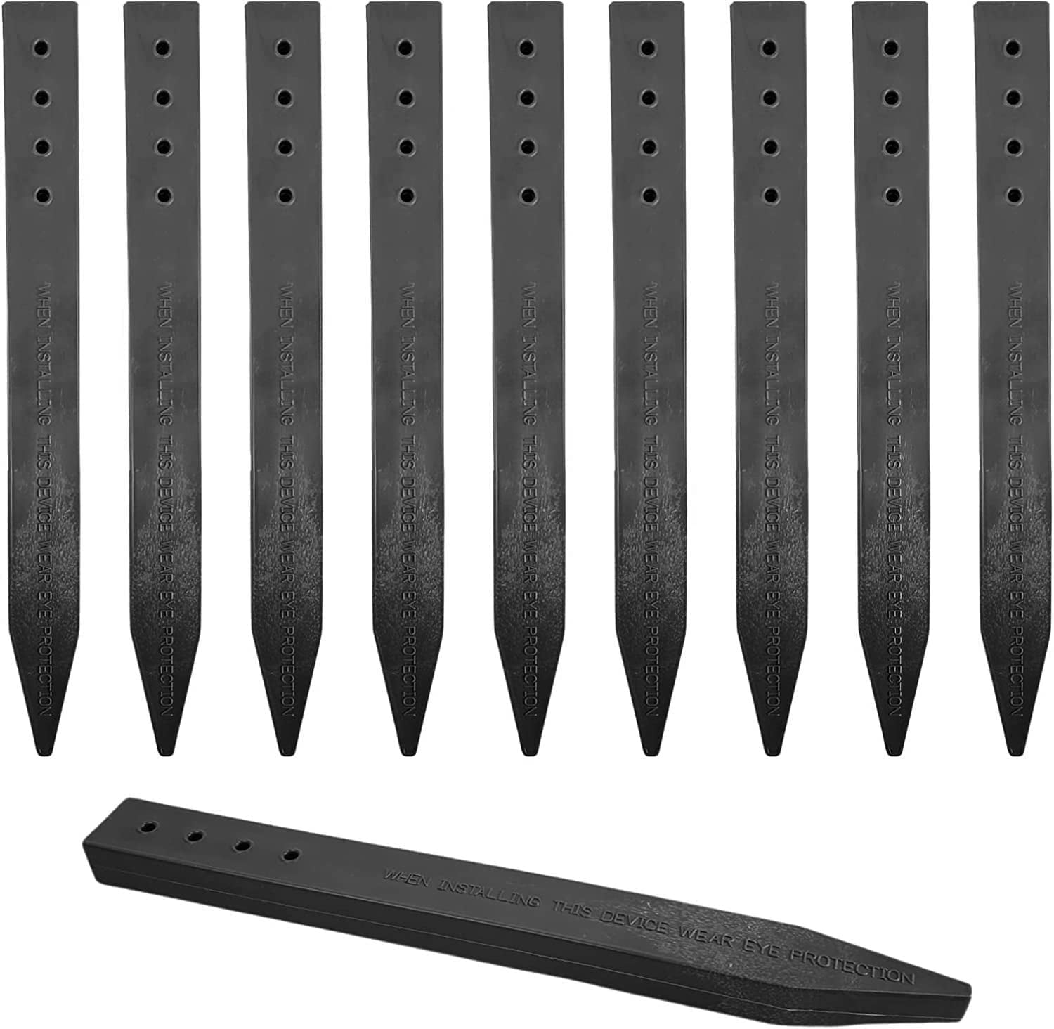 Heavy Duty, Black Landscape Lawn & Garden Border Edging Stakes - Easy Install Terrace & Bender Board (30)
