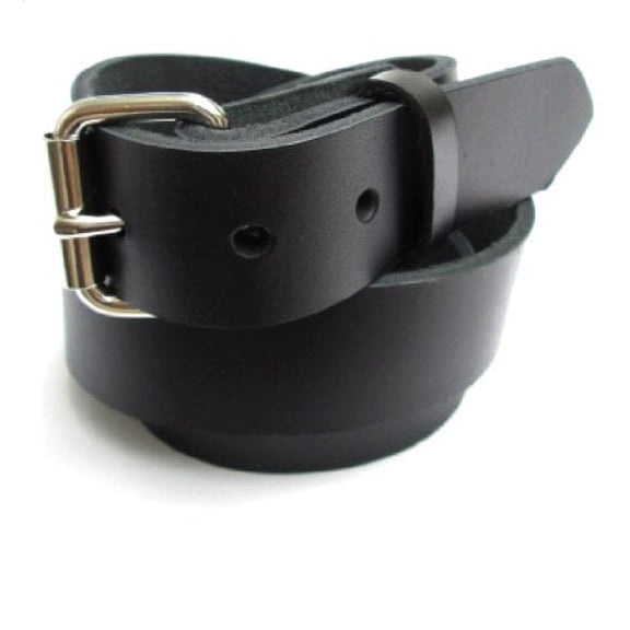 Heavy Duty Black Mens Leather Belt 1 1/4" Wide Size 72