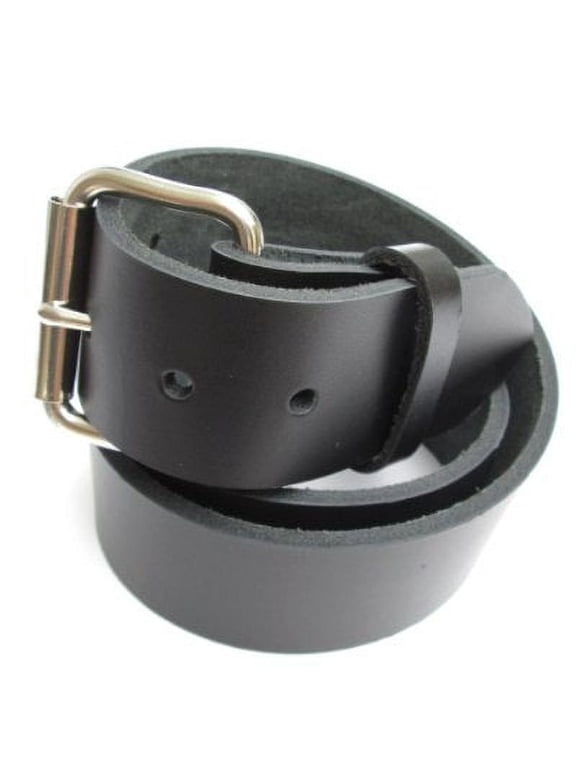Heavy Duty Black Mens Leather Belt 1 3/4" Wide Size 58