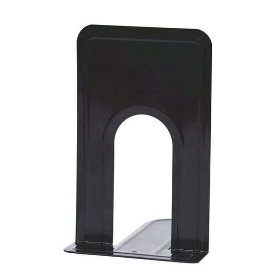 Heavy Duty Black Metal Bookends for Shelves, Non-Slip Book Ends Set of 2, Sturdy Book Holders for Office Home Study Kitchen Bookshelf Organization