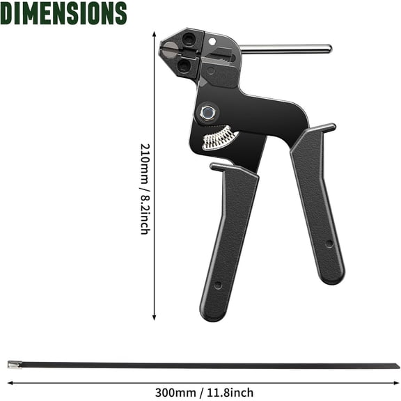 Heavy Duty Black Metal Zip Ties with Special Tools, 200 Pcs Resistant Stainless Steel Cable Ties for Vehicles, Farms, Fences, Pipe Bundling, Etc.