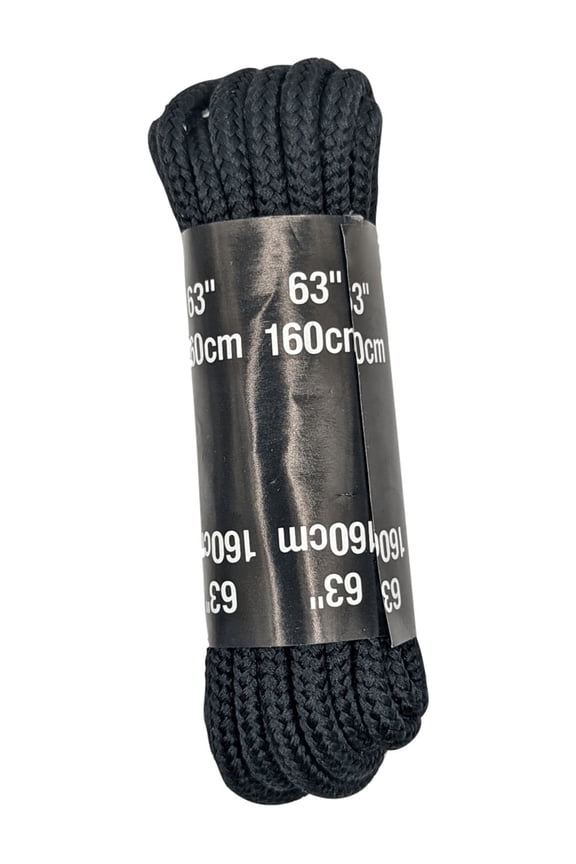 Heavy Duty Black Round Nylon Boot and Hiking Shoe Laces (1 Pair)