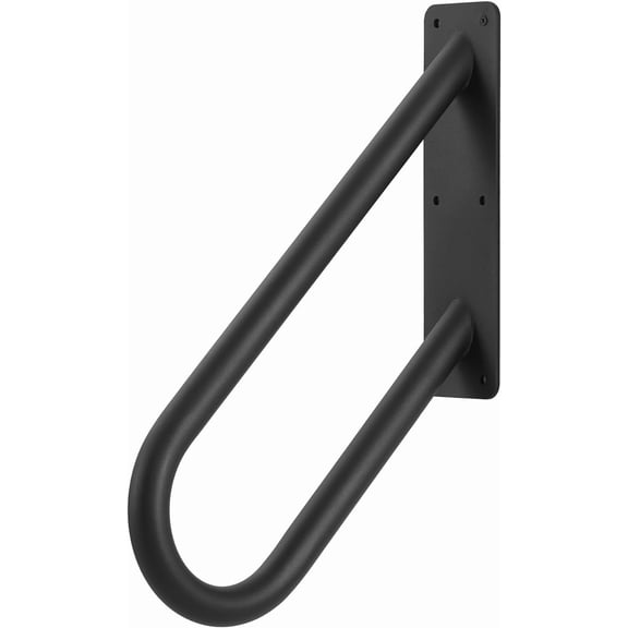 Heavy Duty Black Wall Mount Hand Rails for Outdoor Steps, U-Shaped Outdoor Stair Railing for Garage, Front Porch, Garden Steps, Safety Grab Bars for Pregnant, Elderly, Seniors or Handicaps