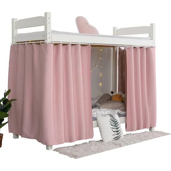 Heavy-Duty Blackout Bottom Bunk Bed Curtains Privacy Canopy for Home Dorm,