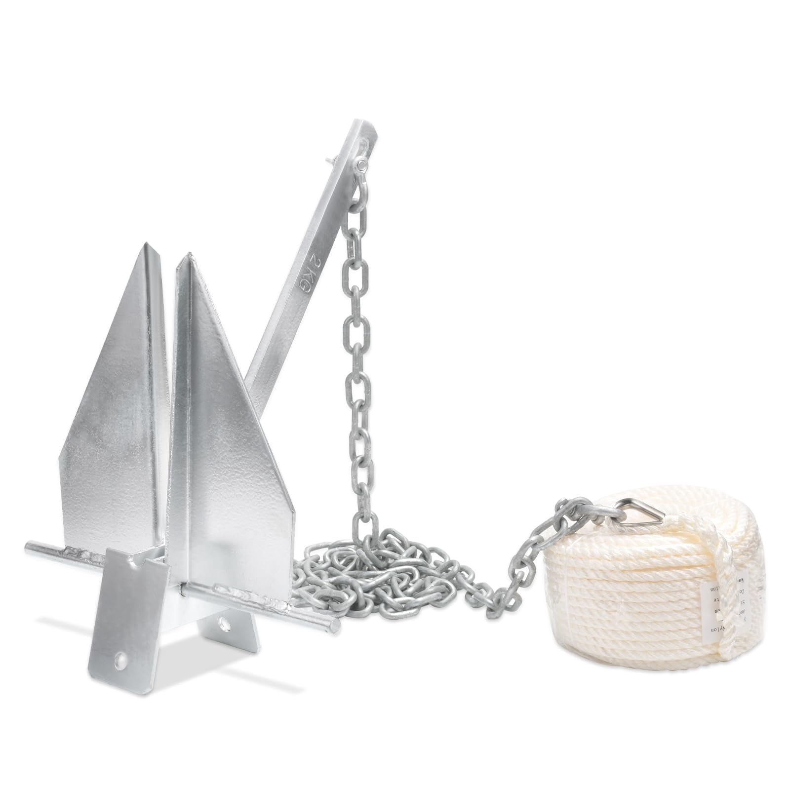 Heavy Duty Boat Anchor Kit with Anchor Chain, Shackle and Anchor Rope ...
