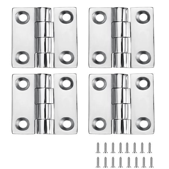 Heavy Duty Boat Butt Hinges Stainless Steel Marine Grade, 2 x 2 inches (50 X 50 mm), 316 Stainless Steel Hatch Hinge with Screws (4 PCS)