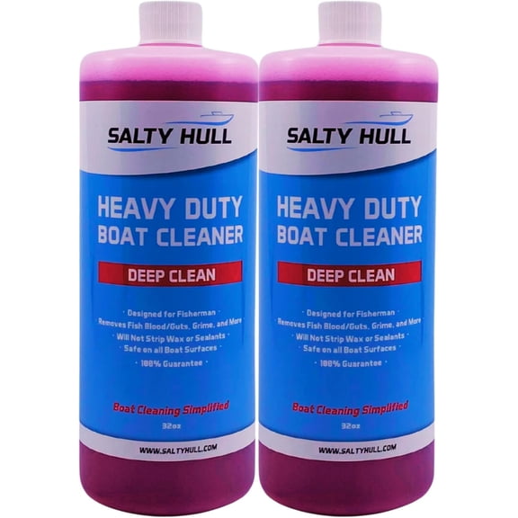 Heavy Duty Boat Cleaner, 2-Pack  Eliminates Tough Dirt, Salt Build-Up, and Fish Blood Stains on All Surfaces, 32 oz Each