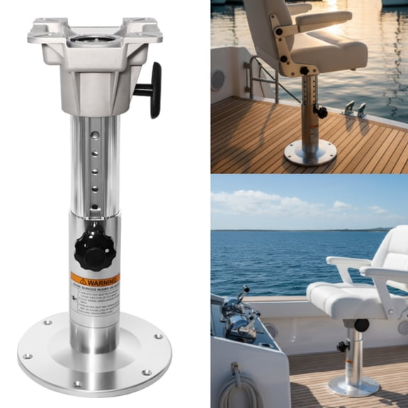 Heavy Duty Boat Seat Base Mount Kit, 13-18" Adjustable Locking Pin Pedestal Post for Marine Bass Fishing Chair