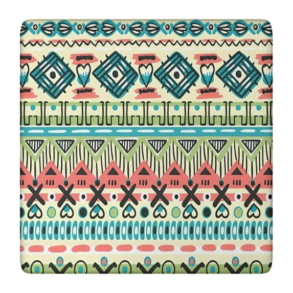 Heavy-Duty Bohemian Tablecloth 36x36 Square Cover with Reinforced Elastic Hem for Long-Lasting Outdoor Use
