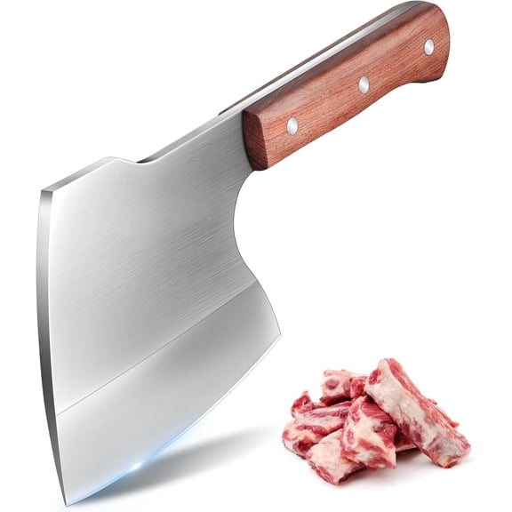 Heavy Duty Bone Chopper - Kitchen Axe With Sheath, Gift Idea for Men, Birthday, Mother & Father