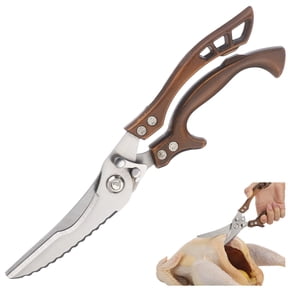 Heavy-Duty Bone Cutter, Spring Rebound Bone Cutter, Stainless Steel Kitchen Poultry Shears for Chicken, Duck, Goose, Multi-Functional Large Scissors with Non-Slip Handle and Safety Lock