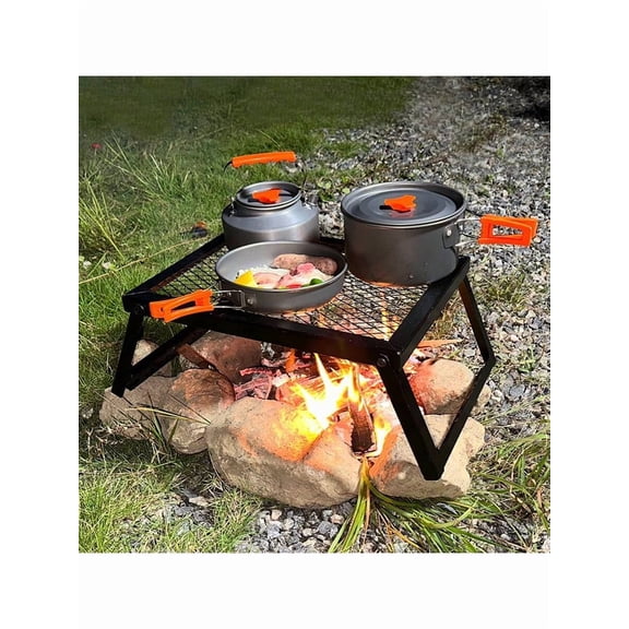 Heavy-Duty Bonfire Grill, RV Camping Barbecue Grill, Firewood Grill, Kitchen Shelf, Barbecue Grill, Charcoal Grill, Suitable For Outdoor Camping Picnic, RV Party Bonfire Heating