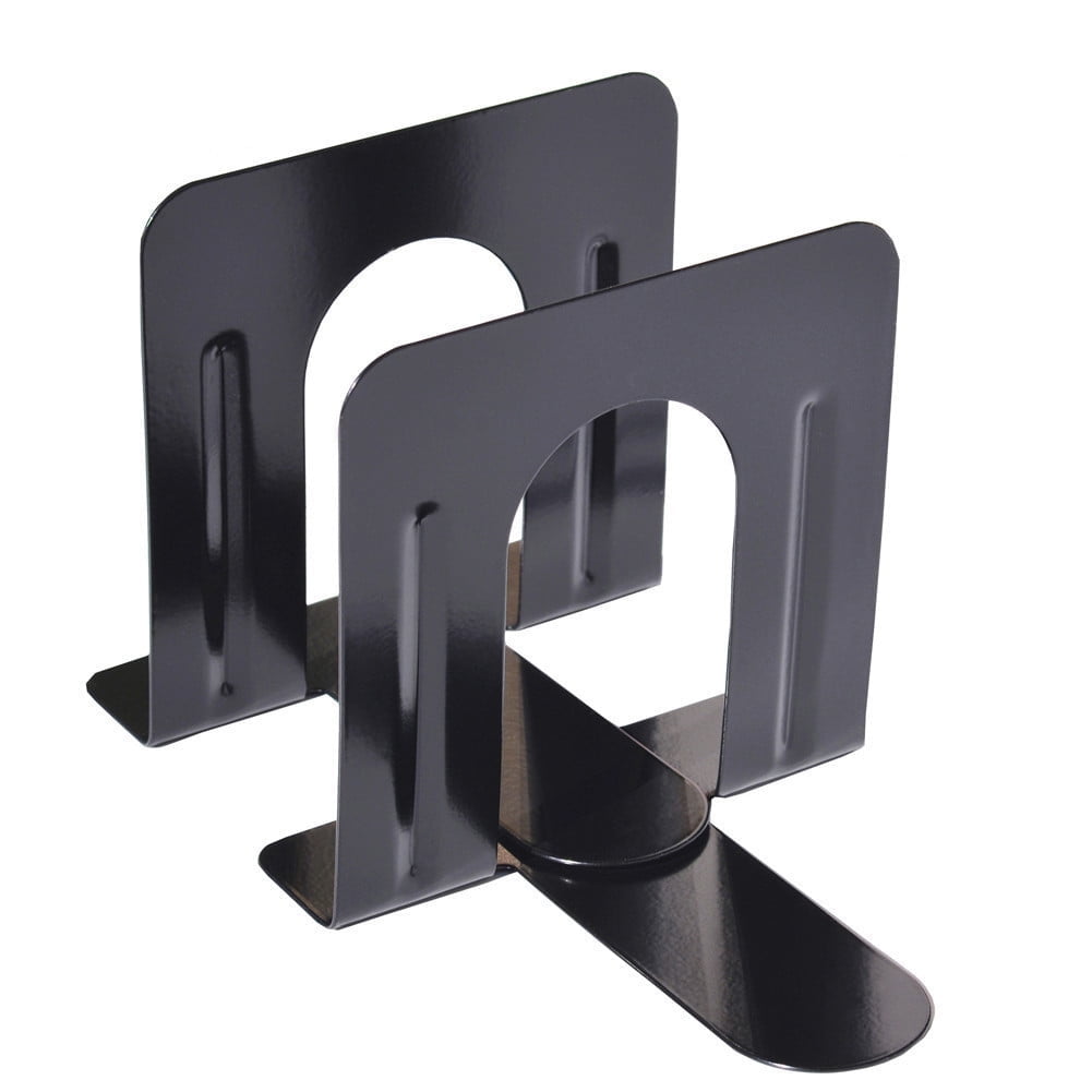 Optomni Small Metal Bookends - 3 Pairs (6 Pcs), 3.9x2.8x5.2 Inch, Black, Sturdy Book Holders For Shelves
