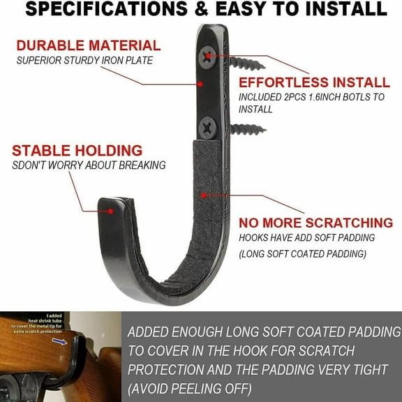 Heavy Duty Bow Hanger Wall Mount For Compound Recurve Bow Storage Rack Hunting Gear Organizer Metal Bow Holder For Archery Accessories Training Equipment