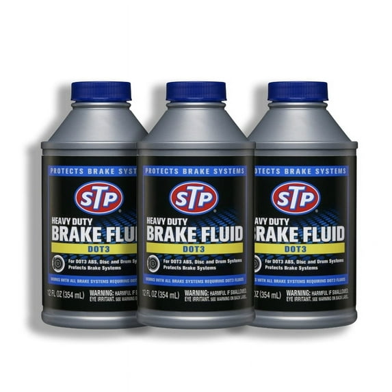 Heavy Duty Brake Fluid, Dot 3 Brake Fluid Protects Brake Systems, ABS, Disc and Drum Systems, 12 Oz, by STP, 3 Packs