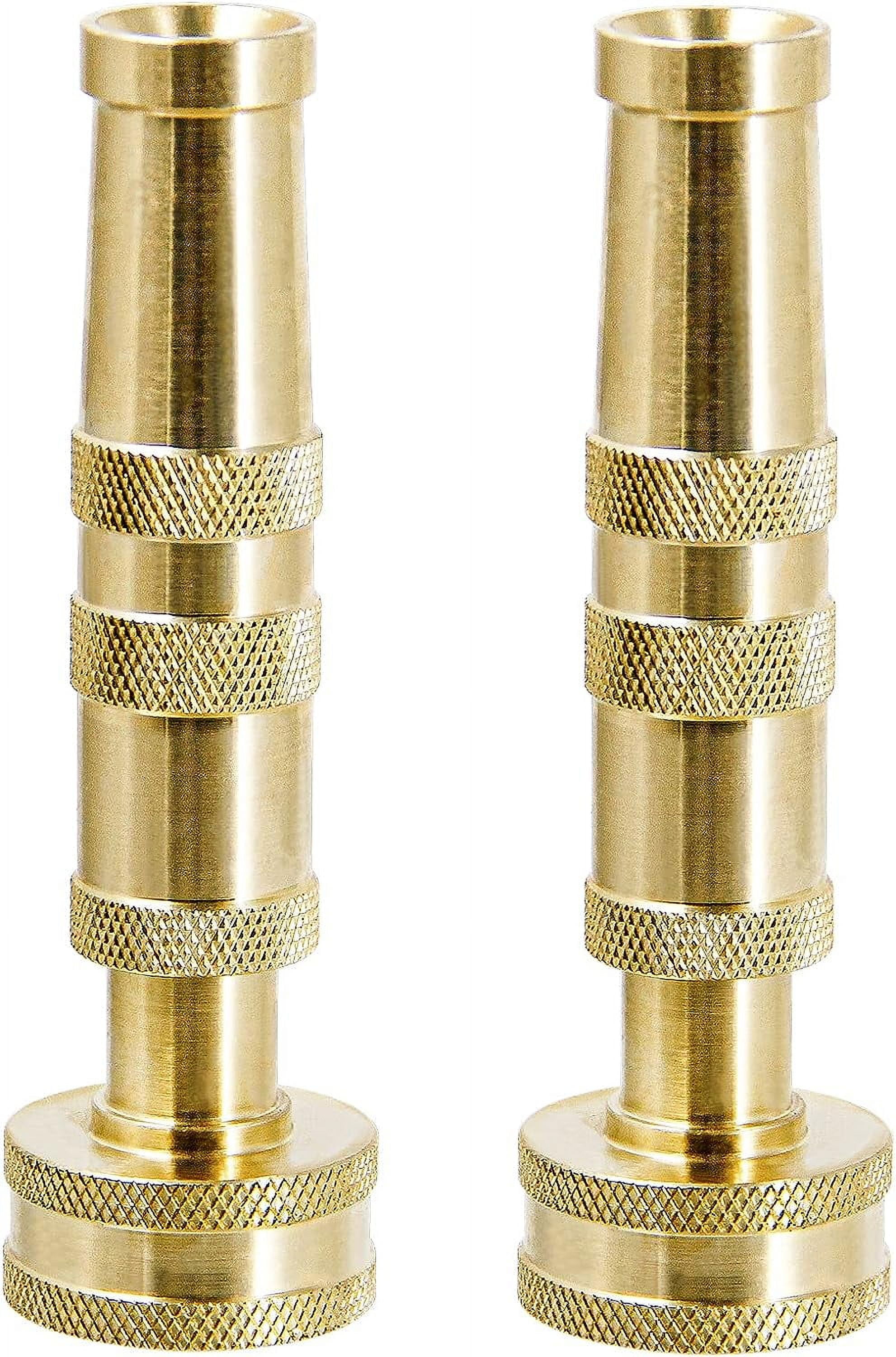 Heavy-Duty Brass Adjustable Twist Hose Nozzle, 2 Pack, TWIS3432