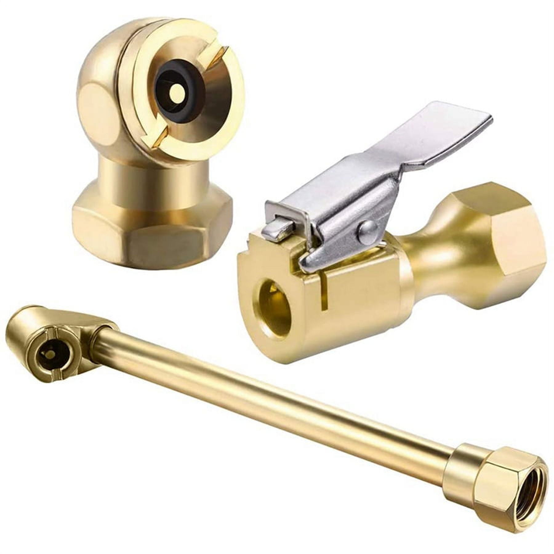 Heavy Duty Brass Air Chuck Set, 1/4 Inch Brass Air Chuck for Tire
