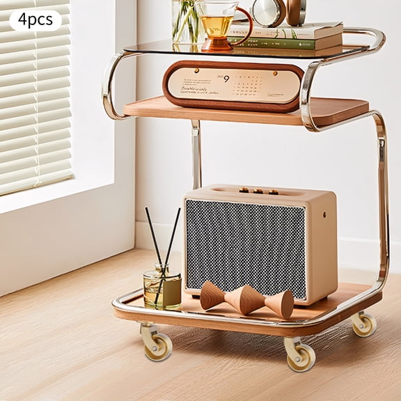 Heavy Duty Brass Casters Set of 4, 360 Rotating, 440lbs Load Capacity, Smooth Glide for Furniture & Equipment, Brushed Gold Finish, Easy Installation