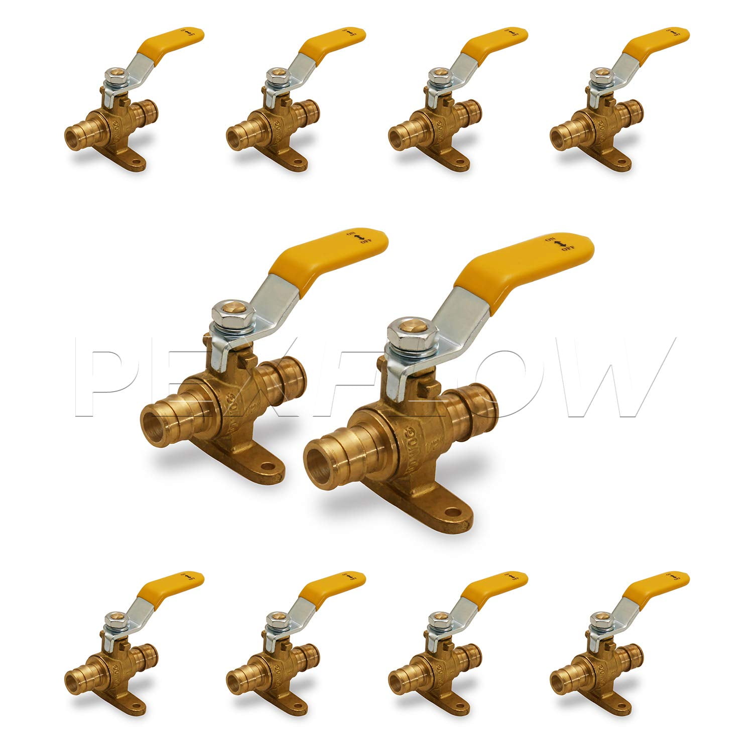 Heavy Duty Brass Full Port Drop Ear PEX Ball Valve with 1/2 in. Expansion PEX Connection (10 Pack)
