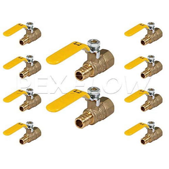 Heavy Duty Brass Full Port PEX Ball Valve with 1/2 in. FIP x 1/2 in. PEX Connections (10 Pack)