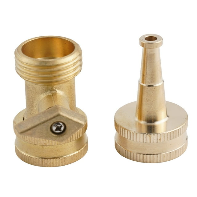 Heavy Duty Brass Hose Pressure Jet Nozzle Nozzle With Shutoff Valve For