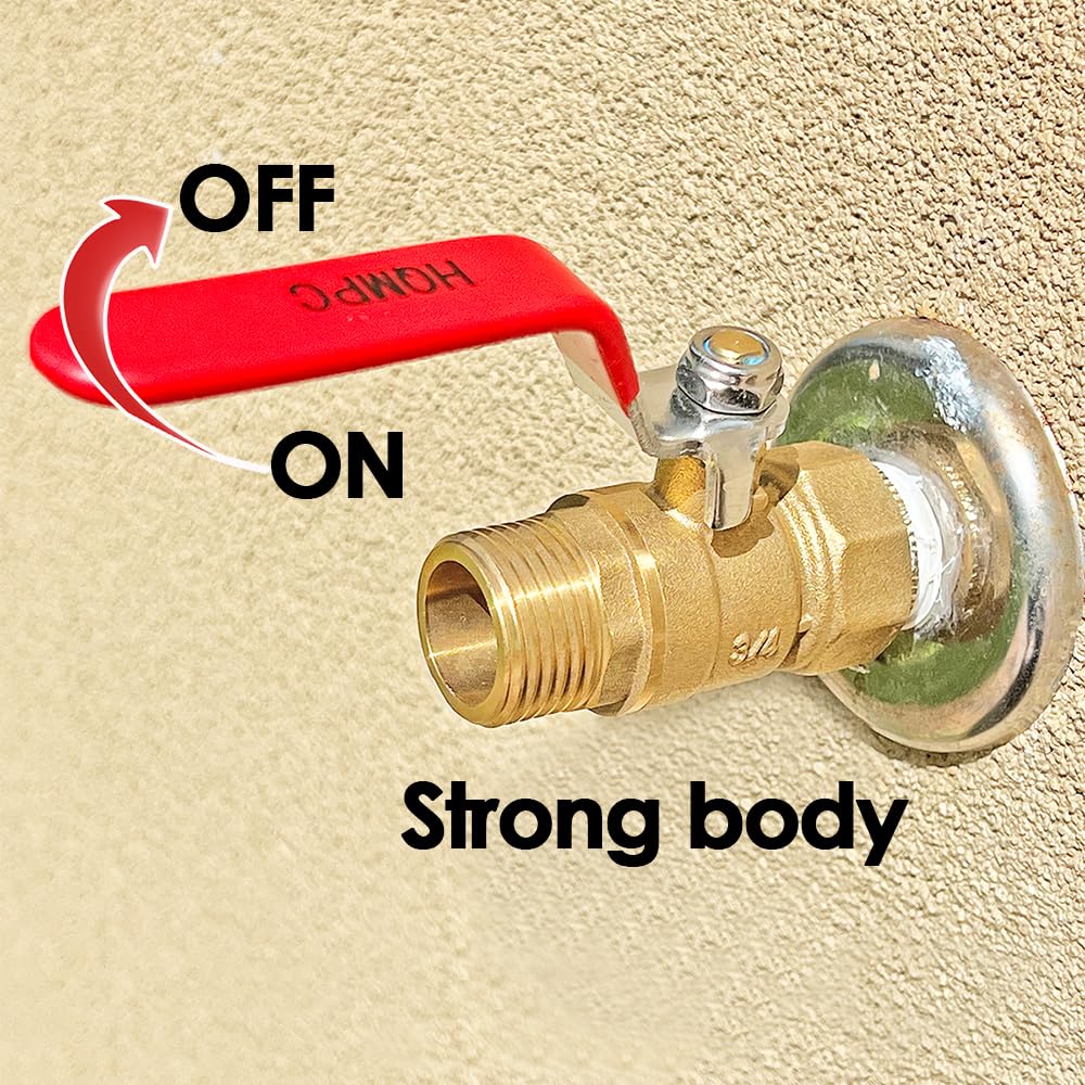 Red Shut Off Heavy Duty Brass Hose Valve 3/4