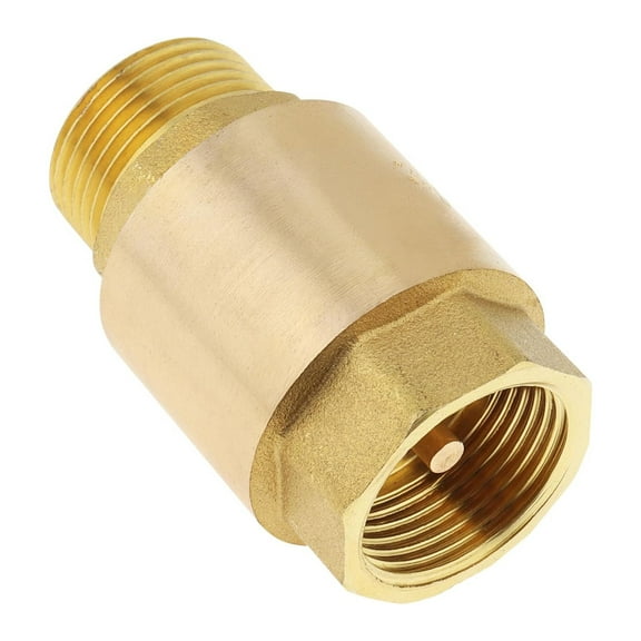 Heavy Duty Brass Inline Check Valves with Horizontal Spring Designs Backflow Preventer Prevent for Pumps Systems & Tanks