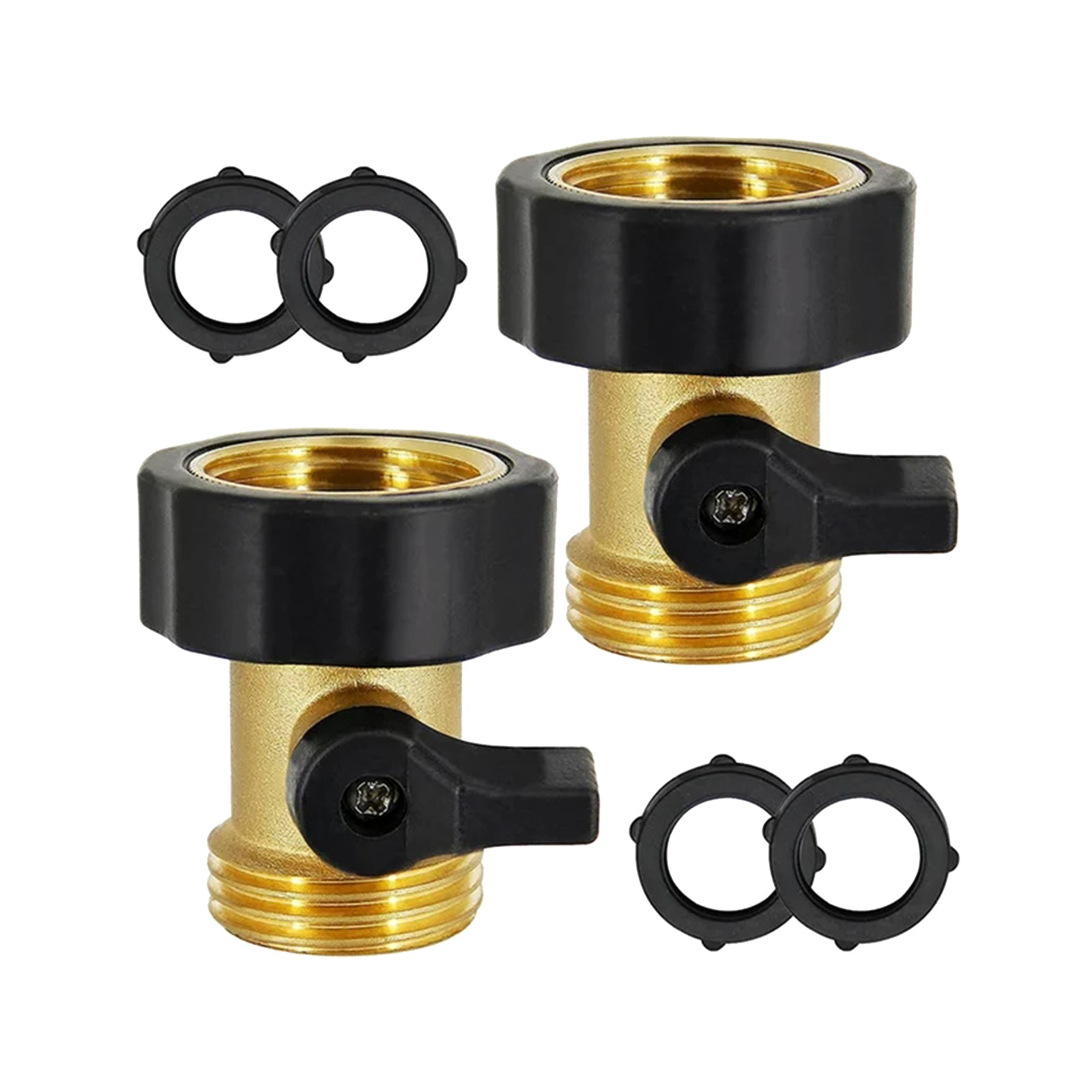 Heavy Duty Brass Shut Off Garden Hose Connector Water Hose Single Shut Off Garden Hose Connector